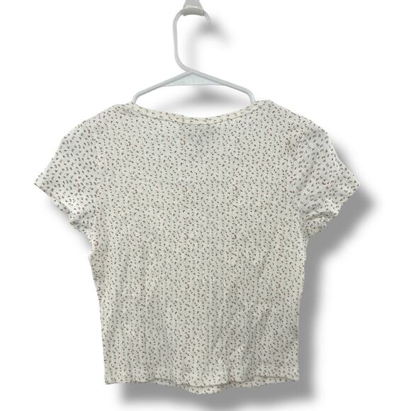 NEW Just Polly White disty floral cap sleeve top medium cotton Girly coquette - Picture 7 of 7